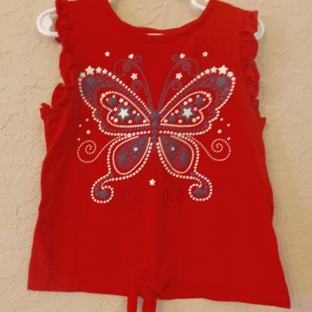 Epic Threads Butterfly Patriotic Tee Size 6